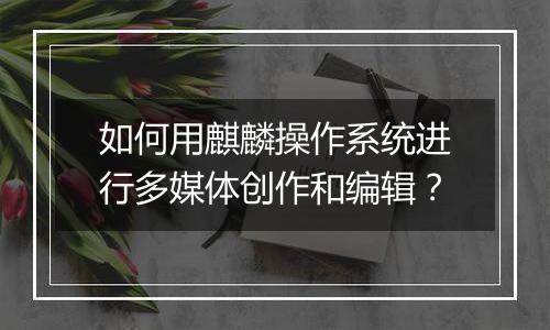 如何用麒麟操作系统进行多媒体创作和编辑?