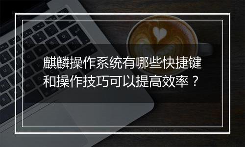 麒麟操作系统有哪些快捷键和操作技巧可以提高效率?