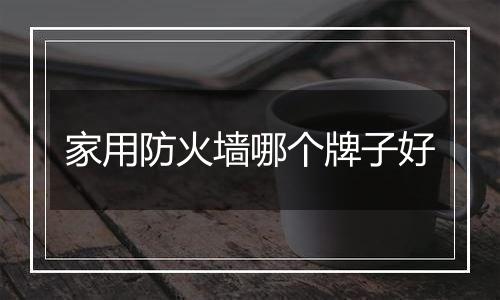 家用防火墙哪个牌子好