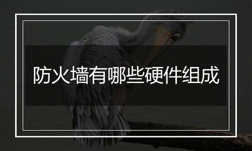 防火墙有哪些硬件组成