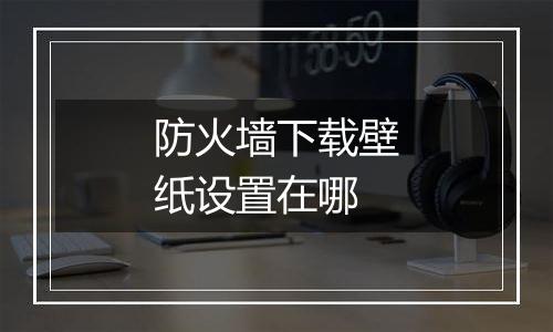防火墙下载壁纸设置在哪