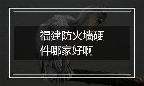 福建防火墙硬件哪家好啊