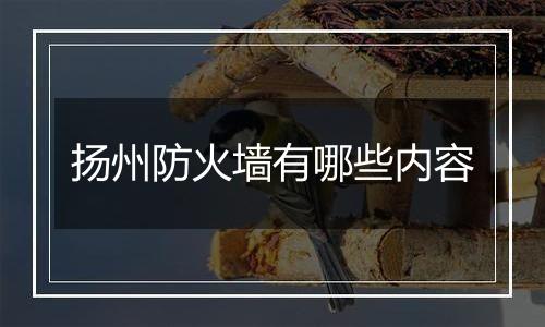 扬州防火墙有哪些内容