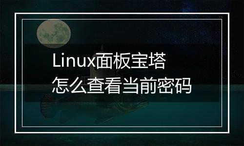 Linux面板宝塔怎么查看当前密码