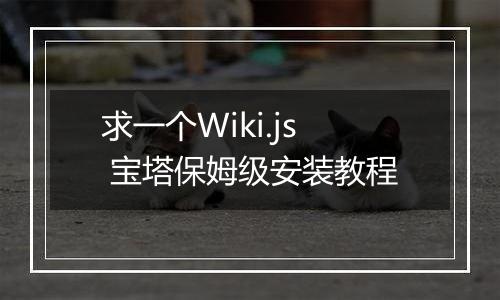 求一个Wiki.js 宝塔保姆级安装教程