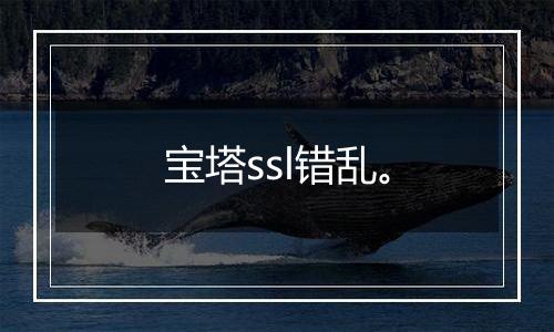 宝塔ssl错乱。