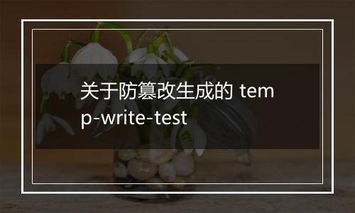 关于防篡改生成的 temp-write-test