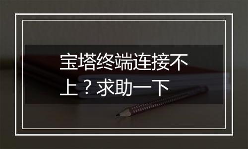 宝塔终端连接不上？求助一下