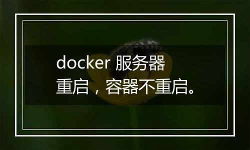 docker 服务器重启,容器不重启。