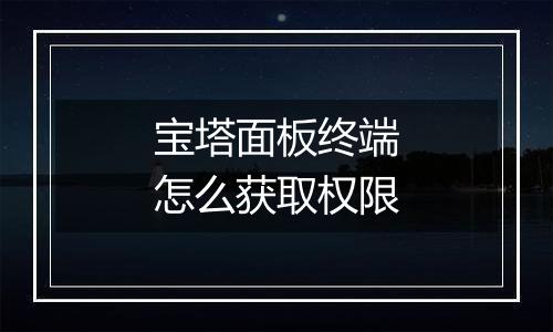 宝塔面板终端怎么获取权限