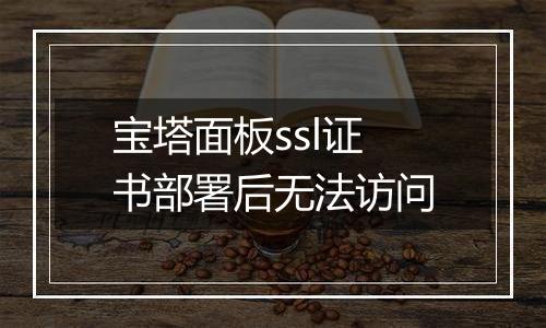 宝塔面板ssl证书部署后无法访问