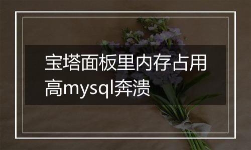 宝塔面板里内存占用高mysql奔溃
