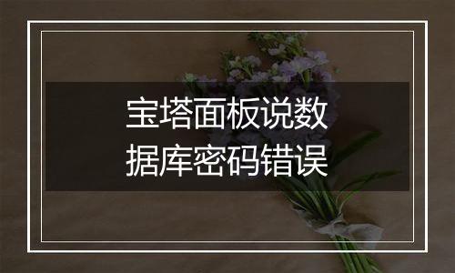 宝塔面板说数据库密码错误