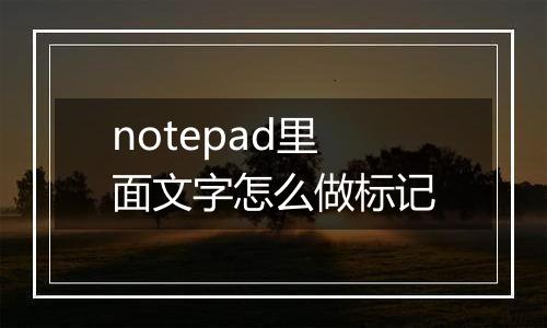 notepad里面文字怎么做标记