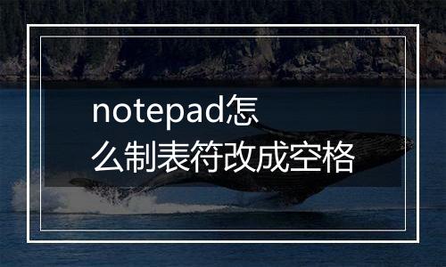 notepad怎么制表符改成空格
