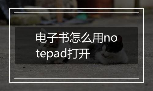 电子书怎么用notepad打开