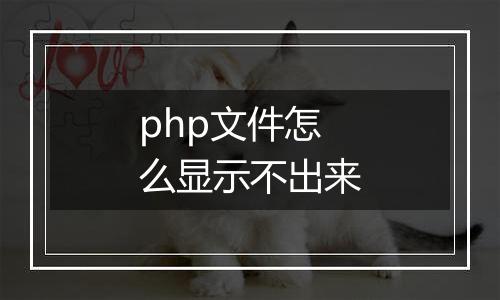 php文件怎么显示不出来