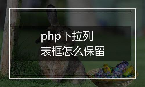 php下拉列表框怎么保留