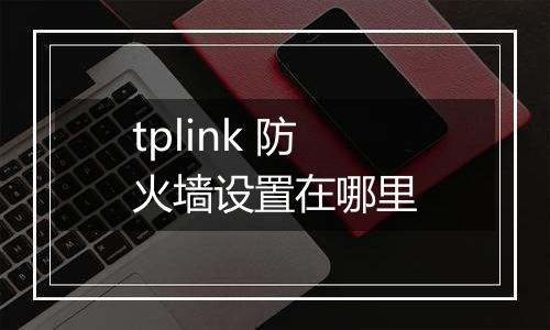 tplink 防火墙设置在哪里