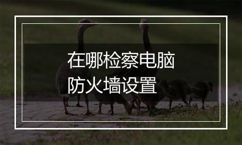 在哪检察电脑防火墙设置