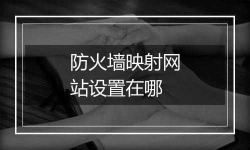防火墙映射网站设置在哪
