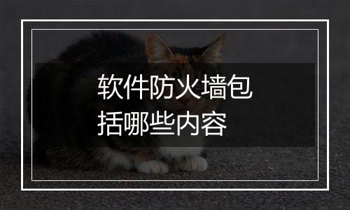 软件防火墙包括哪些内容
