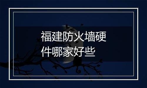 福建防火墙硬件哪家好些
