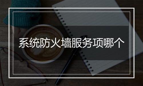系统防火墙服务项哪个