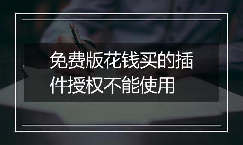 免费版花钱买的插件授权不能使用