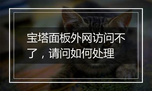 宝塔面板外网访问不了,请问如何处理
