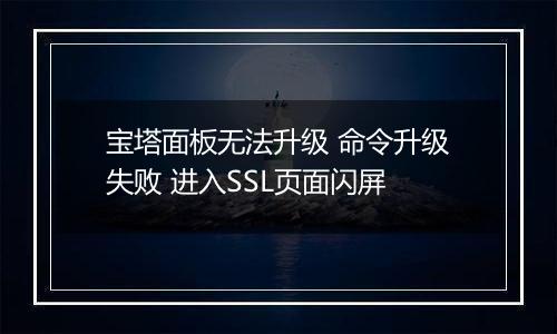 宝塔面板无法升级 命令升级失败 进入SSL页面闪屏