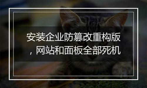 安装企业防篡改重构版,网站和面板全部死机
