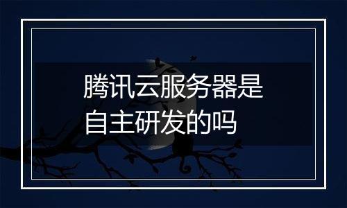 腾讯云服务器是自主研发的吗
