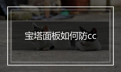 宝塔面板如何防cc