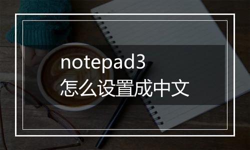 notepad3怎么设置成中文