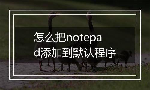 怎么把notepad添加到默认程序