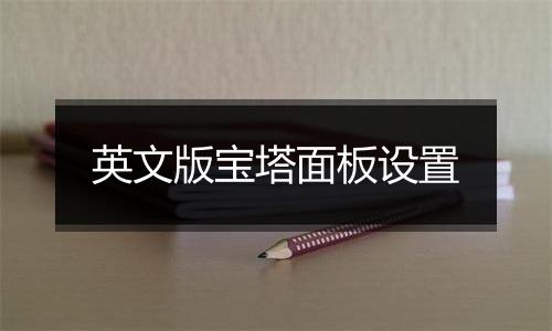 英文版宝塔面板设置