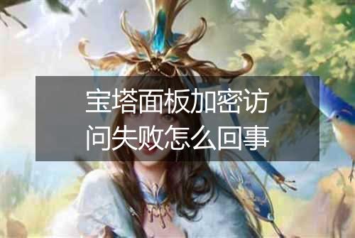 宝塔面板加密访问失败怎么回事