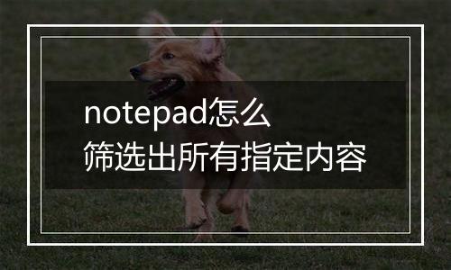 notepad怎么筛选出所有指定内容