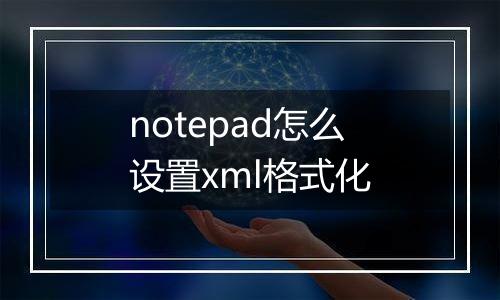 notepad怎么设置xml格式化