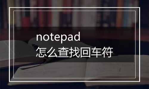 notepad怎么查找回车符