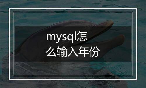 mysql怎么输入年份