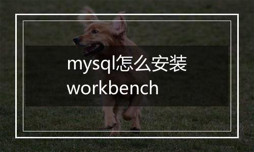 mysql怎么安装workbench
