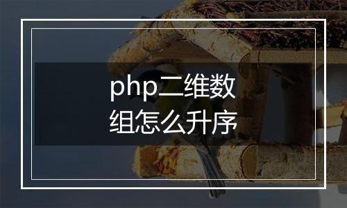 php二维数组怎么升序