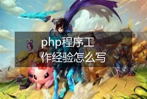 php程序工作经验怎么写