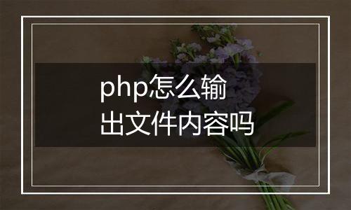 php怎么输出文件内容吗