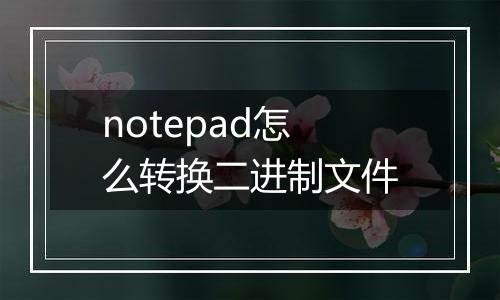 notepad怎么转换二进制文件