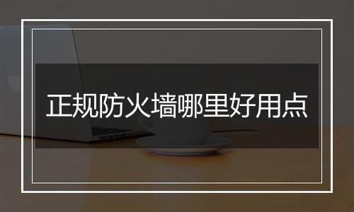 正规防火墙哪里好用点
