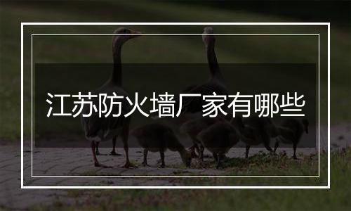 江苏防火墙厂家有哪些