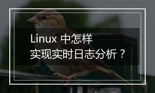 Linux 中怎样实现实时日志分析？